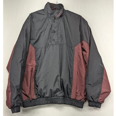 Sun Mountain Sports Pullover Anorak Jacket Colorblock Burgundy Black - Image 1 of 4