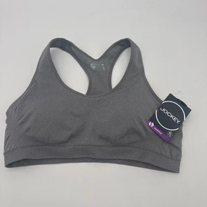 JOCKEY Gray Seamless Sports Bra XXL Removable Cups - Picture 1 of 5