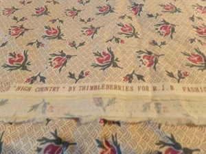 3/4 YD X 44" VINTAGE " HIGH COUNTRY" THIMBLEBERRIES RJ FASHION COTTON NEW #1101 - Picture 1 of 3