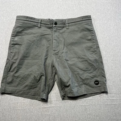 Pantalones Cortos RVCA "The Weekend Chino" Para Hombre Gris Oscuro Poliéster y Algodón Talla 34 Foto 1 de 4