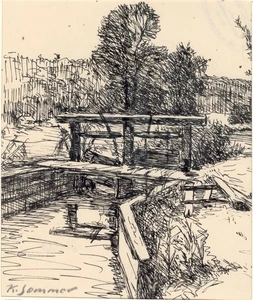 Sehr schöne Konrad Sommer Federzeichnung - Bild 1 von 1