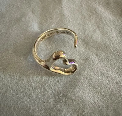 Anillo Tiffany & Co. Elsa Peretti Corazón Abierto Plata de Ley .925, Talla 7 Foto 1 de 4