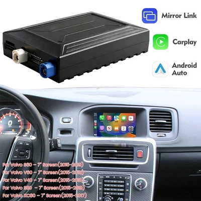 7" Wireless Carplay Apple ＆ Android Auto Decoder Box for Volvo XC60 2015-2017 - Image 1 of 4