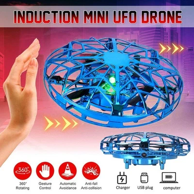 Mini Induktions Drohne UFO Fiegender Spielzeug Quadrocopter Kinder Geschenk 360° - Bild 1 von 4