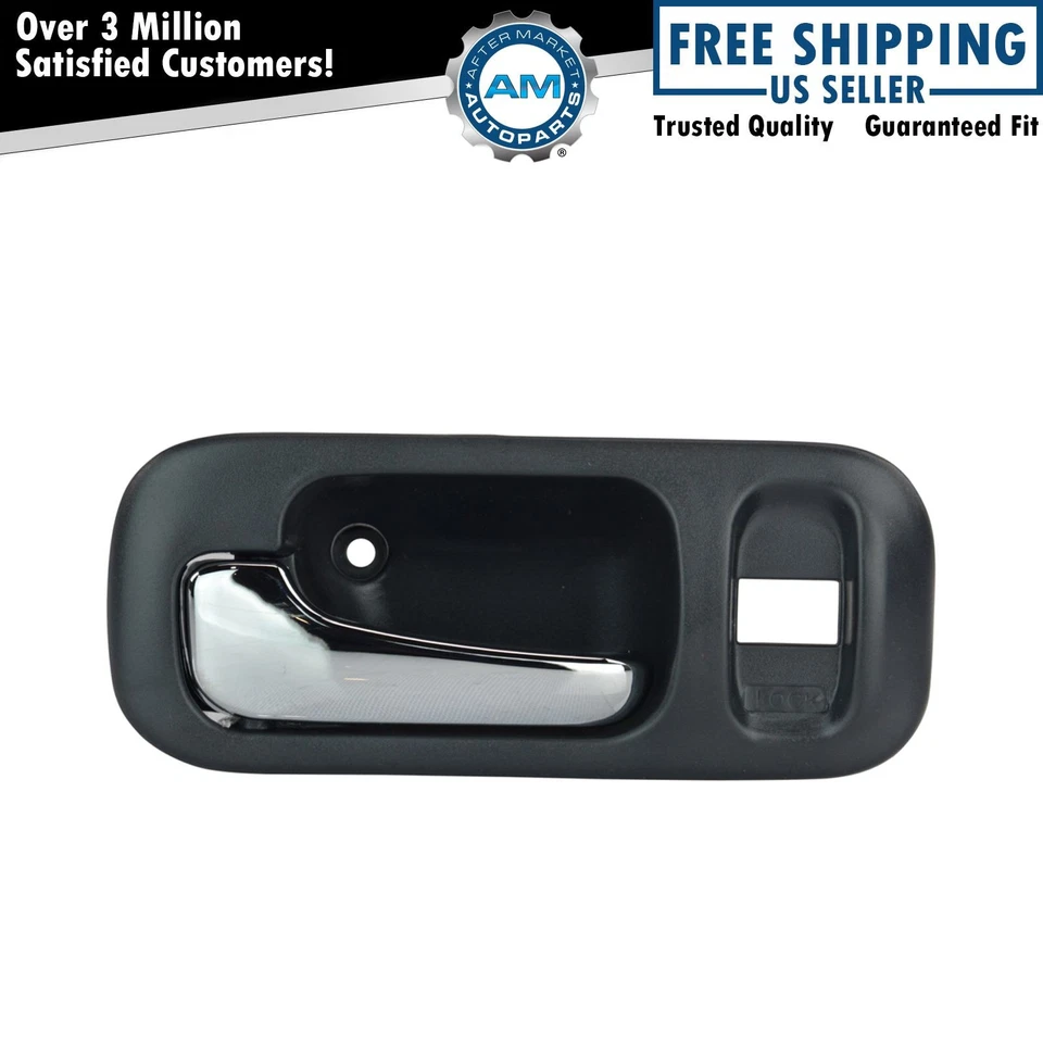 Manija de puerta interior delantera cromada/gris oscuro izquierda izquierda izquierda para 95-01 CRV Foto 1 de 4