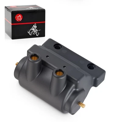 5 Ohms Black Dual Fire Twin Power Ignition Coil For Sportster Replaces 31609-65A - Image 1 of 4