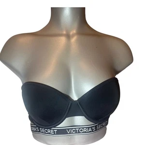 Victoria's Secret Bandeau-Top schwarz & weiß Logo-Band 34C - Bild 1 von 2