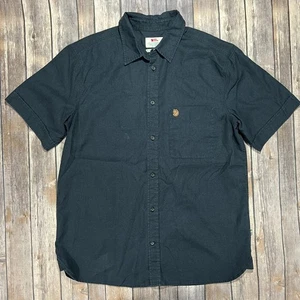 Camisa de viaje Fjallraven Ovik cáñamo manga corta botones mediana para hombre azul senderismo - Imagen 1 de 8