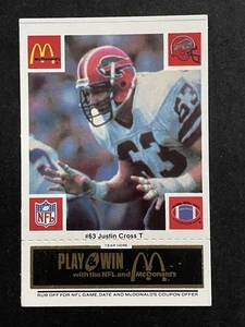 JUSTIN CROSS ~ 1986 McDonalds Buffalo Bills BLACK TAB **Set Break** WESTERN ST. - Bild 1 von 2