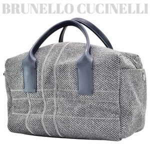 Brunello Cucinelli Boston Tasche Leder grau AUS JAPAN - Bild 1 von 24