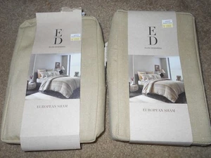 NEW Set of 2 ED by Ellen DeGeneres Dream European Sham Toluca Tan and Yellow - Picture 1 of 3