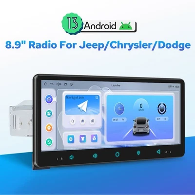 8 Core Android 13 Car Stereo 8.9 inch GPS Navi For Wrangler/Caravan/Town&Country - Image 1 of 4