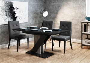 Extendable Dining Table 120/160 cm (Black Gloss) Stylish & Functional - Picture 1 of 7