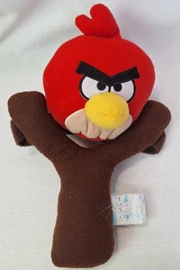 Angry Birds Fionda 11" Peluche Uccellino Rosso Rovio 2012 Peluche Marrone Morbido - Foto 1 di 6