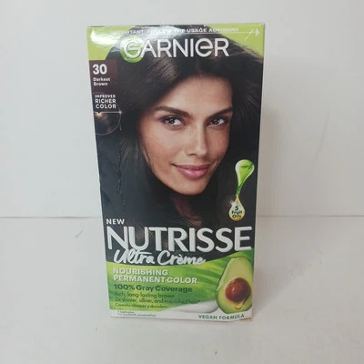 Crema nutritiva para color de cabello Garnier Nutrisse tinte permanente 30 marrón oscuro Foto 1 de 4