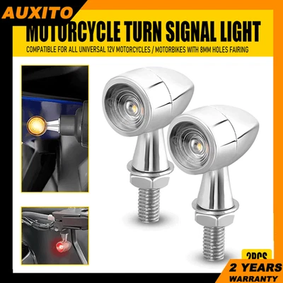 Señales de giro LED universales para motocicleta luz indicadora lámpara bala mini ámbar rojo Foto 1 de 4