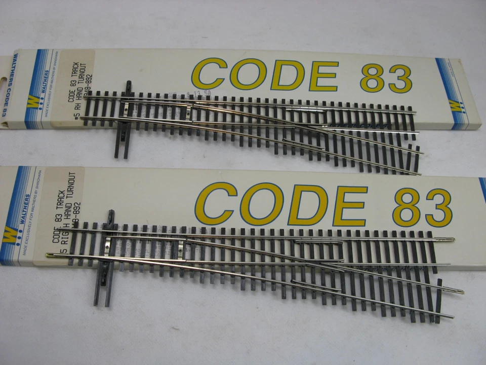 TWO HO WALTHERS/SHINOHARA CODE 83 RH#5 TURNOUT NOS - Image 1 of 4