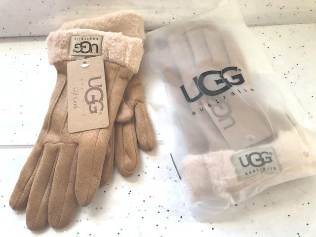 UGG Ladies Gloves Fleece Lined ~ Touchscreen ~ TAN ~ FREE Same Day Ship w/track - Image 1 of 1