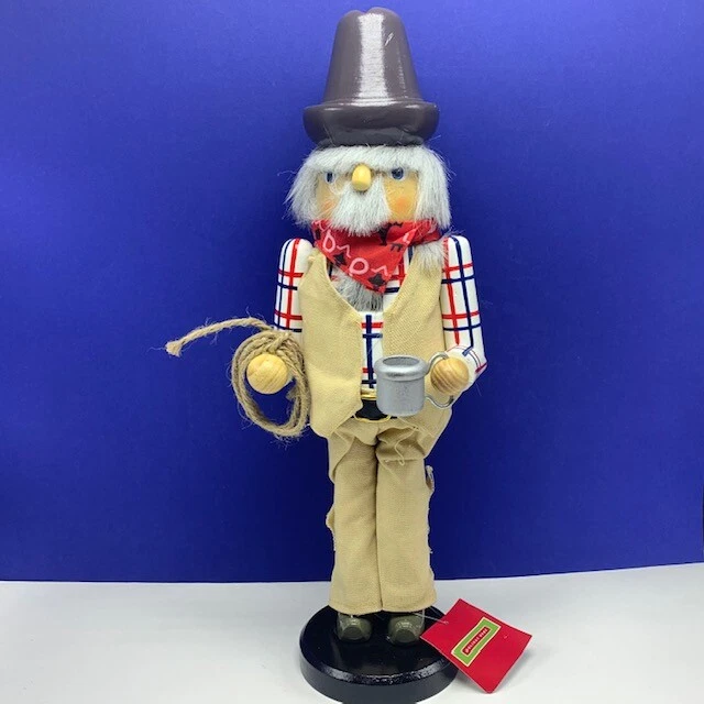 牛仔胡桃夹子西部圣诞小雕像套索绳咖啡杯牛仔竞技 — 第 1/4 张图片