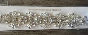 New Miro Handmade Crystal Belt / Headband - Wedding, Party, Formal, Decor - Picture 1 of 6