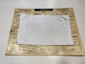 1932 Lincoln Twelve Model V12 145” AEA Tune-Up System card - Bild 1 von 2