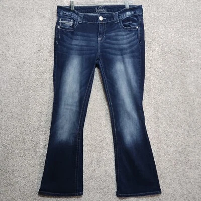 Jeans Vanity para mujer 31X31 azul denim Sasha lavado oscuro solapa vaquero corte bota occidental Foto 1 de 4