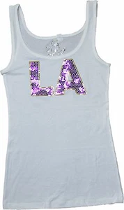 Los Angeles L.A Bling Shirt Pailletten Tank Top Custom ohne Strass Glitzer Tee - Bild 1 von 5