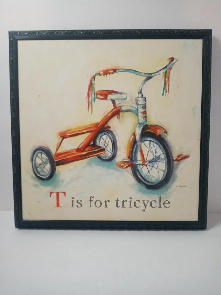 Arte de pared rojo T es para triciclo Catherine Richards niño/niñas guardería habitación infantil Foto 1 de 4