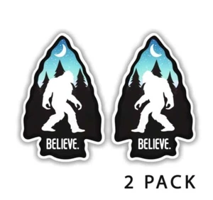 PACK DE 2 CALCOMANÍAS ADHESIVAS DE VINILO GRÁFICOS PARACHOQUES VENTANA CAMIÓN BIGFOOT I BELIEVE - Imagen 1 de 2