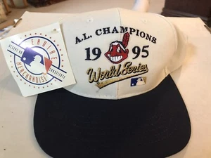 Cleveland Indians 1995 AL Champions World Series Mütze Druckknopflasche Neu mit Etikett - Bild 1 von 5