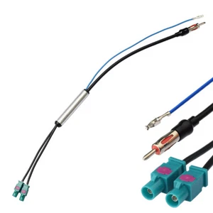 Antenna adapter cable 2 FAKRA double to DIN with phantom power SEAT SKODA VW - Picture 1 of 14