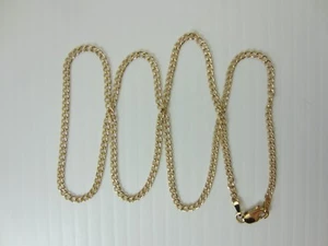 Vintage 14k Yellow Gold Cuban Curb Link Chain Necklace 20 inch 2.5 mm. - Picture 1 of 9