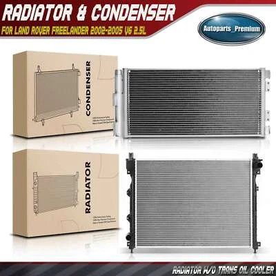Kit de refrigeración de radiador y condensador de CA para Land Rover Freelander 2002-2005 V6 2,5 L Foto 1 de 4