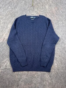 Polo Ralph Lauren Mens Sweater 100% Cashmere Sz 2LT Cable Traditional Classic - Picture 1 of 12