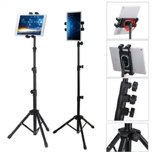 Foldable Tripod Stand Floor Tablet Mount 60cm-140cm High for iPad Mini Air 12.9" - Picture 1 of 12
