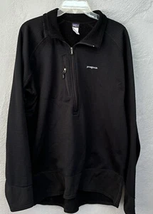 Patagonia Polartec Pullover Uomo Mezza Zip Taglia XL Camicia Nera - Foto 1 di 11