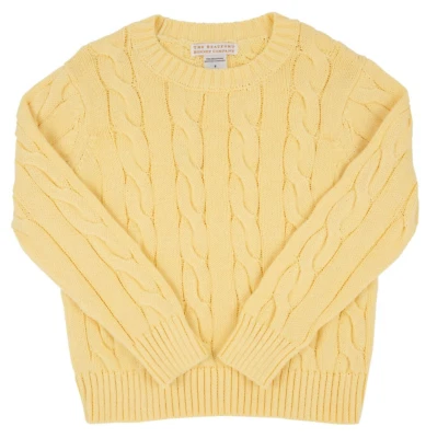 Suéter Cuello Redondo Punto Cable BEAUFORT BONNET COMPANY - Amarillo - Nuevo con Etiquetas Niños 8 Foto 1 de 2