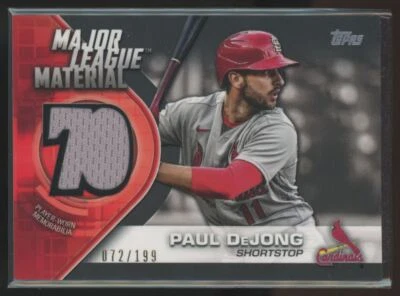 2021 Topps Major League Material Relics Black Paul DeJong 072/199 St. Louis - Image 1 of 2