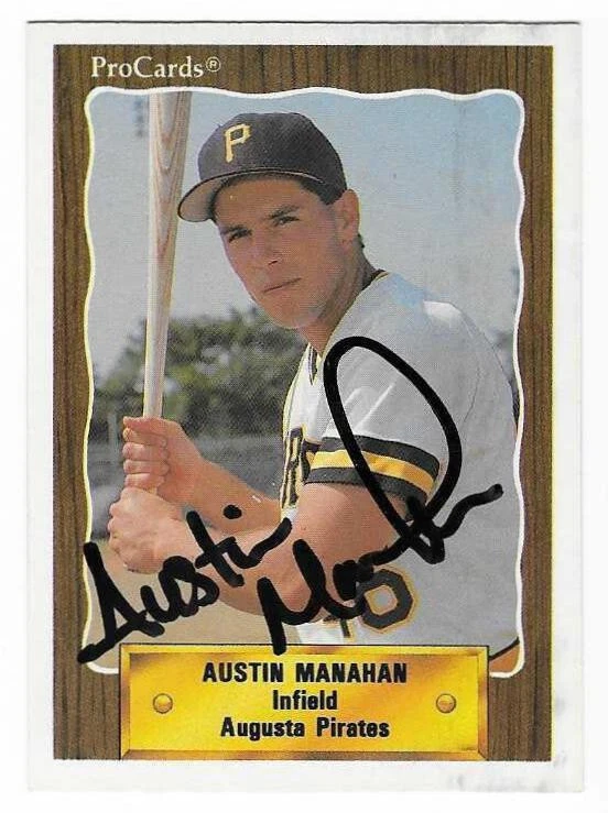 AUSTIN MANAHAN 1990 PROCARDS AUTOGRAPHED SIGNED # 2473 AUGUSTA PIRATES - Image 1 of 1