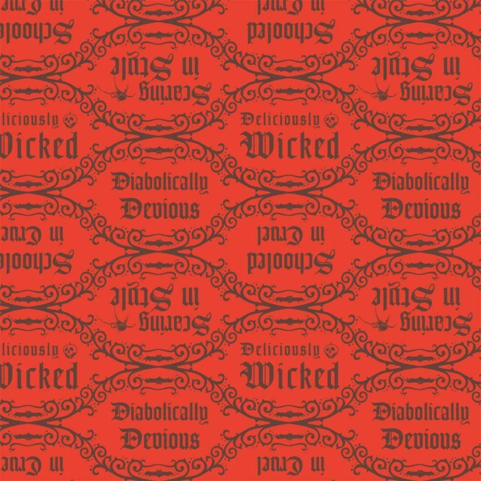 Disney Villains Diabolically Devious Quotes Red Cotton Fabric Sold By The Yard - Image 1 of 1
