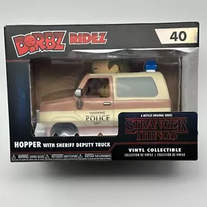 Funko Dorbz Ridez HOPPER WITH SHERIFF DEPUTY TRUCK 40 STRANGER THINGS Vinyl New - Picture 1 of 9