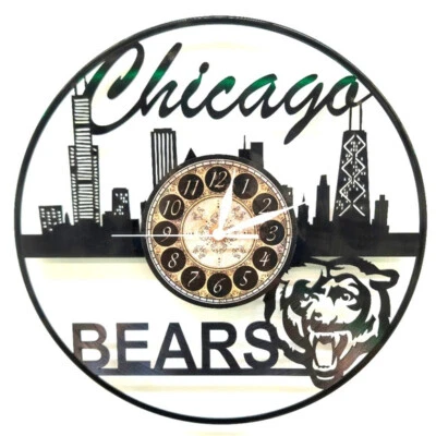 CHICAGO BEARS | Vinyl Record Clock | Football Wall Art Gift | FREE SHIPPING - Image 1 of 2