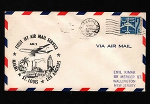 OPC 1959 Primer vuelo de Jet AM 2 St Louis a Miami 43769 - Imagen 1 de 2