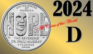 2024 D  American Women Quarters -Reverend Dr. Pauli Murray - UNC - US Mint - Picture 1 of 2