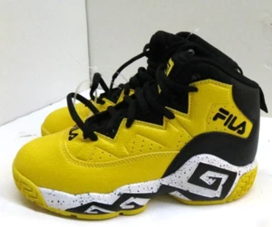 Fila MB Night Walk Basketball Shoes Big Kids SIZE 4 Yellow Black 3BM01886-702 - Picture 1 of 7
