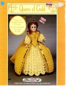 VINTAGE 1991 FIBRE CRAFT CROCHET QUEEN OF GOLD - Picture 1 of 1