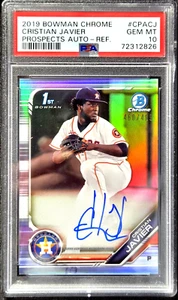 2019 Bowman Chrome Cristian Javier #/499 1st Refractor Rookie Auto PSA 10 GEM - Bild 1 von 4