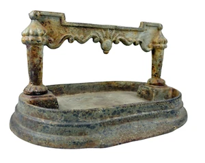 Antique OLD Cast Iron Boot Scraper JACK Decorative Metal ART Door Stop Patina - Picture 1 of 9