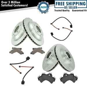 Performance Brake Rotor Drilled Slotted Zinc Coated & Ceramic Pad Front Rear Kit - Picture 1 of 12