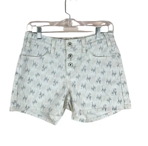 Pantalones cortos de mezclilla para mujer LEVI'S talla 27 azul blanco estampado alto botón mosca mosca - Imagen 1 de 4